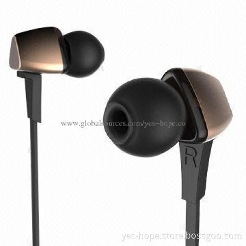 Stereo in-ear flat wire metal earphone for iPod
